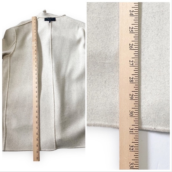 Rag and Bone Mica Wool Felt Reversible Blazer, Gray/Ivory, Size 12 - Picture 14 of 15